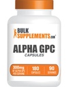 BulkSupplements.com Alpha GPC Capsule - Integratori di Acetylcholine, Alpha GPC 300mg - Integratori di Choline, Gluten Free, 2 Capsule per Serving, 180 Capsule (Pack of 1)
