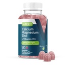 Viteey Calcium Magnesium Zinc Gummies con Vitamina D3 - Supporta Bone Salute, Nerve & Immune Funzione - Calcio Magnesio Zinco D3 per Adulti & Teens - OGM Free - Chewable Raspberry Gummie aromatizzato