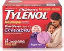 Tylenol Dolore per bambini + Fabbriche Tabelle 160 mg, Uva Flavor 24 ea (3 Confezione)