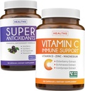 Antiossidanti e supporto immunitario (2-mese di alimentazione) Miscela di vitalità immunitaria - Super Antiossidanti - Potente Super Cibo Miscela giornaliera (120 Caps) & Integratore di supporto immunitario con vitamina C e zinco di Elderberry