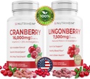 Tutto in Un PAC Bundle - Capsule di Mirtillo e Lingonberry - Vitamina C e 25% Proanthocyanidins per Tratto urinario, Salute Gut, Supporto Antiossidante - Non OGM, Senza Glutine, Integratore Vegano