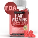 Vitamine per capelli Supplemento per le donne & uomini – Vitamine per la crescita dei capelli 5000mcg Biotina Gummies, Acido Folico, Vitamina C & E, Support Stronger & Thicker Hair, Pelle, Unghie, Non OGM Vegam per, 60 Conte