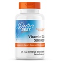 Migliore vitamina D3 5.000 UI del medico per le ossa sane, denti, cuore e supporto immunitario, non OGM, senza glutine, soia libera, 360 conte (pacchetto di 1)