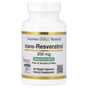 Resveratrolo, 98% puro Trans-Resveratrolo, Libero di Emodin & PAHs, Fonte italiana, 200 mg, 60 capsule di verdure