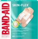 Band-Aid Brand Skin-Flex Adhesive Bandages per il primo soccorso & Wound Cura dei tagli minori, Scrapes & Burns, Flessibile Sterile Bandages Grande per Fingers, Mani & Knees, Taglie assortite, 60 ct