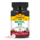 Country Life Methyl B12, Supports Energy & Stamina, 5000mcg, 60 Lozenges, Certified Gluten Free, Certificato Vegan, Certificato Non OGM