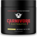 Polvere di idratazione Premium per la dieta di Carnivore - Supporto elettrolitico bilanciato, Carb Zero, Keto Friendly - Energia ottimale & Recupero - 90 Serve (Limone naturale)
