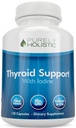 Integratore di supporto tiroideo puramente olistico con Iodina - 120 capsule - 2 mesi di alimentazione - con L-tirosina, B12, Magnesio, Ashwagandha, Kelp & More - Formulato per le donne - Non OGM
