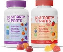 SmartyPants Toddler and Kids Multivitamin Gummies Bundle: Omega 3 Fish Oil (EPA/DHA), Vitamina D3, C, Vitamina B12, B6, A, K & Zinc, Biotin, Gluten Free, Tre aromi di frutta (30 giorni di alimentazione)