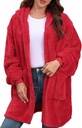 Argstar con cappuccio Cardigan per le donne e gli uomini, maglia oversize Fuzzy Fleece giacca con cappuccio con cappuccio - One Size Fits All