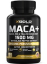 X Gold Health Organic Maca Root Powder Capsule 1500mg con Black | Red & Yellow Peruvian Maca Root Extract Gelatinized, Energy & Mood Supplement per gli uomini e le donne + Pepe Nero per i migliori benefici