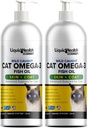 Liquid Health Pets Wild Caught Omega 3 Fish Oil per i gatti - Liquid Omega 3 Supplemento per i gatti con EPA+DPA+DHA - Ridurre il prurito, Supporto Joint, Immunità, cervello, salute del cuore - Made in USA (2 Pack)