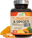 Integratore curcuma curcuma curcuma 2600mg - con Ginger & Turmerico Organico, 95% Curcuminoidi, BioPerine Pepe Nero per Migliore Assorbimento, Supporto congiunto Vegan di Natura, Non OGM, Bottigliato negli Stati Uniti - 180 Capsule