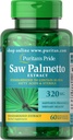 Puritan's Pride Saw Palmetto Estratto standardizzato 320 mg-60 Softgels (293)