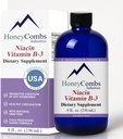 HoneyCombs Vitamina B3 Niacin Supplemento gocce liquide - Alta potenza Vitamina B3 Gocce liquide per uomini e donne - Mantenere il sistema digestivo, pelle, lingua, energia e altro ancora - Vegan Niacin Drop (8 Fl oz)