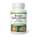 Fattori naturali, Betaine HCL 500 mg, Supporta la digestione sana e un microbiome sano, 90 capsule (90 porzioni)