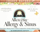 Sorgente Naturals Allercetin Allergy & Sinus, Compresse omeopatiche, 48 compresse