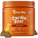 Zesty Paws supporto cardiovascolare per cani - Taurina per cani - con CoQ10, L Carnitina & Sea Buckthorn - Senior Heart Health - AlaskOmega Fish Oil Omega 3 - Senior - Salmon - 90 Count
