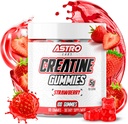 Gummie di creatina per uomini e donne - 5g per porzione, aumento della forza, guadagno del muscolo, recupero, resistenza - Vegan, senza glutine, basso zucchero Creatina Monoidrato Gummies - fragola (100 conteggio)