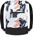 Borsa da palestra con coulisse Flex Cinch per le donne con disegni grafici | Borse da palestra durevoli leggeri | Grande per borsa da palestra, viaggi e pernottamenti | Navy/Coral - Guava Leaves