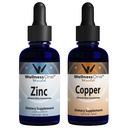 BenessereOne Ionic Liquid Zinc & Liquid Copper - Zinc-Copper Bundle per supportare il sistema immunitario & Joint, Nerve & Bone Health - 1.67 fl oz Zinc & Copper Liquid Drops