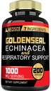 Capsula di radice dorata Biologico con Echinacea, Foglia di Mullein, Plantain & More - 7 Supporti di erbe Premium Sistema immunitario, Salute Digestiva, Respirazione liscia e gestione del corpo - 200 Capsule