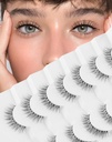 Ciglia False naturali Ciglia trasparenti Band Lashes Natural Look Jiocolor Wispy Faux Mink Lashes Demi-wispies Fake Lahes 12MM 7 coppie Wispy Dream(7mm-12mm)