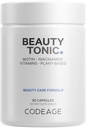 Integratore di biotina di Codeage con Vitamina C, Vitamina E, Vitamina B6, Niacin, Folate, Miscela di Cibo Organica, Phytoceramides, Astaxantina, Selenio - Tonico di Bellezza - Capelli, Pelle e Supporto Unghie - Vegan, 90 Ct