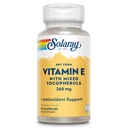 SOLARAY Vitamina E 400 IU (268mg), Forma Asciugata con Tocoferoli Misti Vitamina E - Supplemento Antiossidante, Supporto PMS e Menopausa - Garanzia 60 giorni, Lab verificato - 50 Serve, 50 Capsule