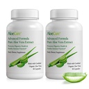 AloeCure Organic Aloe Vera Capsule, 160.000mg Aloe Leaf Equivalente per Serving, Support Gut, Digestivo, & Immune Health, aiuta a mantenere l'acidità di Stomach bilanciata, Aloin Free, 30Caps x 2Btl