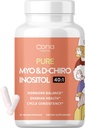 Integratore Vegan Myo-Inositol & D-Chiro Inositol per le donne - PCOS Relief, Equilibrio ormonale, Supporto ovarico, Integratore di supporto per l'ovulazione - Ratio ideale 40:1-90 Cap - Integratori di fertilità per le donne