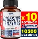 agobi 10200 Mg Enzimi digestivi con Prebiotico per la digestione, Immune & Body Support - 16in1 con Apple Pectin, Ginger Root, Prebiotic System & More - 120 capsule per 2 mesi