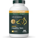 VetriScience Omega capsule della pelle sana, Omega 3.6.9 Integratore di olio di pesce per cani e gatti, Salute della pelle, Crescita dei cappotti, Riduzione di spargimento, Oltre 750 mg acidi grassi Omega per capsula, Caps di gel, 90 Conte