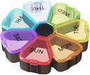 Organizzatore di pillole settimanali 7 giorni, Cute Portable Large Daily Medicine Box, Facile da aprire, BPA Free Travel Pill Case Reminder per il Medication Dispenser Vitamin Fish Oil Supplements Capsule DHA Holder