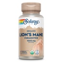 SOLARAY Organic Lions Mane Supplement Capsule - Fornire 1000 mg di Lion's Mane Organic Mushrooms, Fermented for Enhanced Absorption - Vegan, 60-Day Guarantee, Lab Verified, 30 Servings, 60 VegCaps