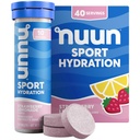 Nuun Sport Electrolyte Tablets con Magnesio, Calcio, Potassio, Cloruro & Sodio, Gluten Free & Vegan, Limonata di Fragola, 4 Pack (40 Serve Totale)