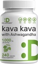 Supplemento Kava Kava Supplemento 750mg Per Serving, 240 capsule, 4 mesi di alimentazione – Kava Kava Root Extract con Ashwagandha Root Powder – Non OGM