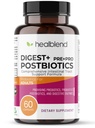 Digest + Integratore Postbiotici per Donne e Uomini, Multi Enzimi, Prebiotici Organici & Probiotici per la Salute Digestiva con Bromeline, Papina e Lipasi, Non OGM, Senza Glutine, 60 Caps Vegetariani