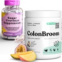 ColonBroom Psyllium Husk Polvere Zucchero Craving Suppressant - Cromo Picolinato 200mcg, 2 Articoli - Colon Cleanser Fiber Supplement (50 Serve) + Zucchero Craving Suppressant (60 Serve)
