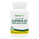 NaturesPlus Super B50-60 Capsule Vegetariani - Integratore di Vitamina Complesso ad Alta Potenza B - Booster di Cervello e Energia - Senza Glutine - 60 Serve