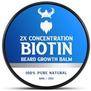 Bilancia del cuscinetto della biotina per gli uomini e la cera del cuscinetto di condizionamento - fatto con l'olio di ricino ingredienti naturali e organici - idrati e spesso la crescita dei capelli facciali - 2 oncia