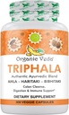 Polvere di triphala di Veda organica 300 capsule, 1000mg - Supplemento di triphala organica per la pulizia del colon, Immune, Gut & Digestion Health - Antiossidanti verde intero Amla, Haritaki & Bibhitaki - Pillole vegane