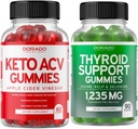 Keto ACV Gummies (60 conte) Advanced Weight Loss Formula and Thyroid Support (90 conte) Integratore di supporto con Ashwaganda, Iodio, Bladderwrack, Kelp & Schisandra - Non-GMO, Vegan & Made in USA