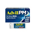 Advil PM Pain Reliever e Nighttime Sleep Aid, Ibuprofen per il sollievo dal dolore e il citrato di difenidramina per un aiuto al sonno - 120 Caplets rivestiti e Riduttore di dolore e febbre, 10 Conte Tablet