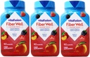 VitaFusion, Fiber Well Gummies, Fibra Supplemento, Sapori assortiti - 90 gommie, Confezione da 3