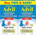 Advil Infants' Fever Riduttore/Pain Reliever Dye-Free, 50mg Ibuprofen Gocce Concentrate (White Grape Flavor, 0.5 fl. oz. Bottiglia, Confezione di 2)