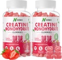 Creatina Monoidrato Gummies 5000mg per uomini e donne, Chewables Creatina Monoidrato per la resistenza muscolare, Muscle Builder, Energy Boost, Pre-Workout Supplement-180 Strawberry Gummies