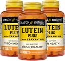 MASON Lutein NATURAL Plus con Zeaxanthin, Eye Health & Vision Support Supplement, Vitamine A, C, E, Zinc & Copper, 60 compresse (Pack of 3)