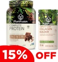 PlantFusion Polvere proteica vegana completa e collagene Bundle - Keto, senza glutine, senza soia, senza dadi, senza zucchero, non OGM