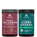 Antica Nutrition Multi Collagen Protein Powder, non aromatizzata, 24 Serve + Supergreens Powder, Greens Flavor, 25 Serve